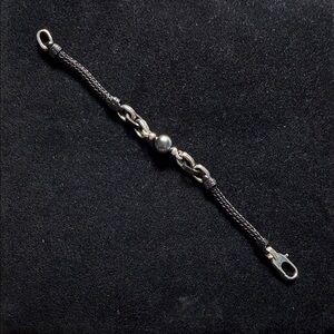 John Hardy Black and Sterling Silver Accent Bracelet